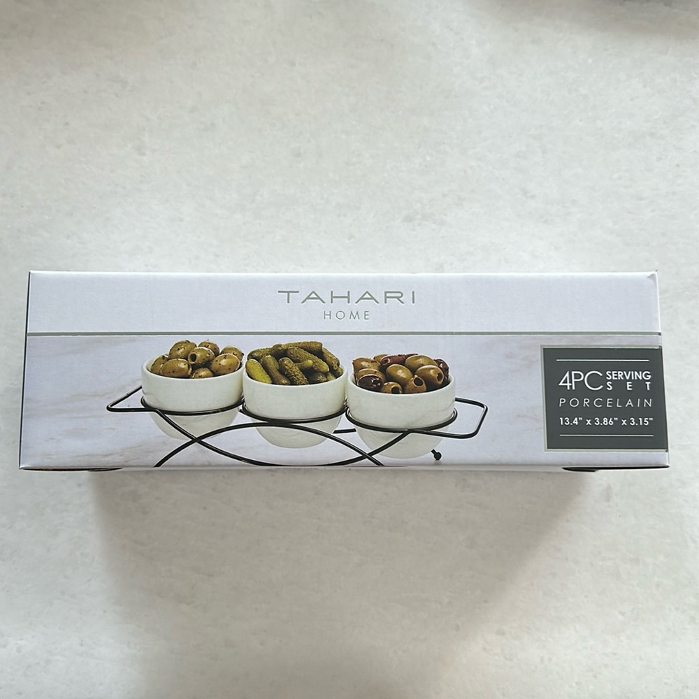 Tahari home 4pc porcelain serving set